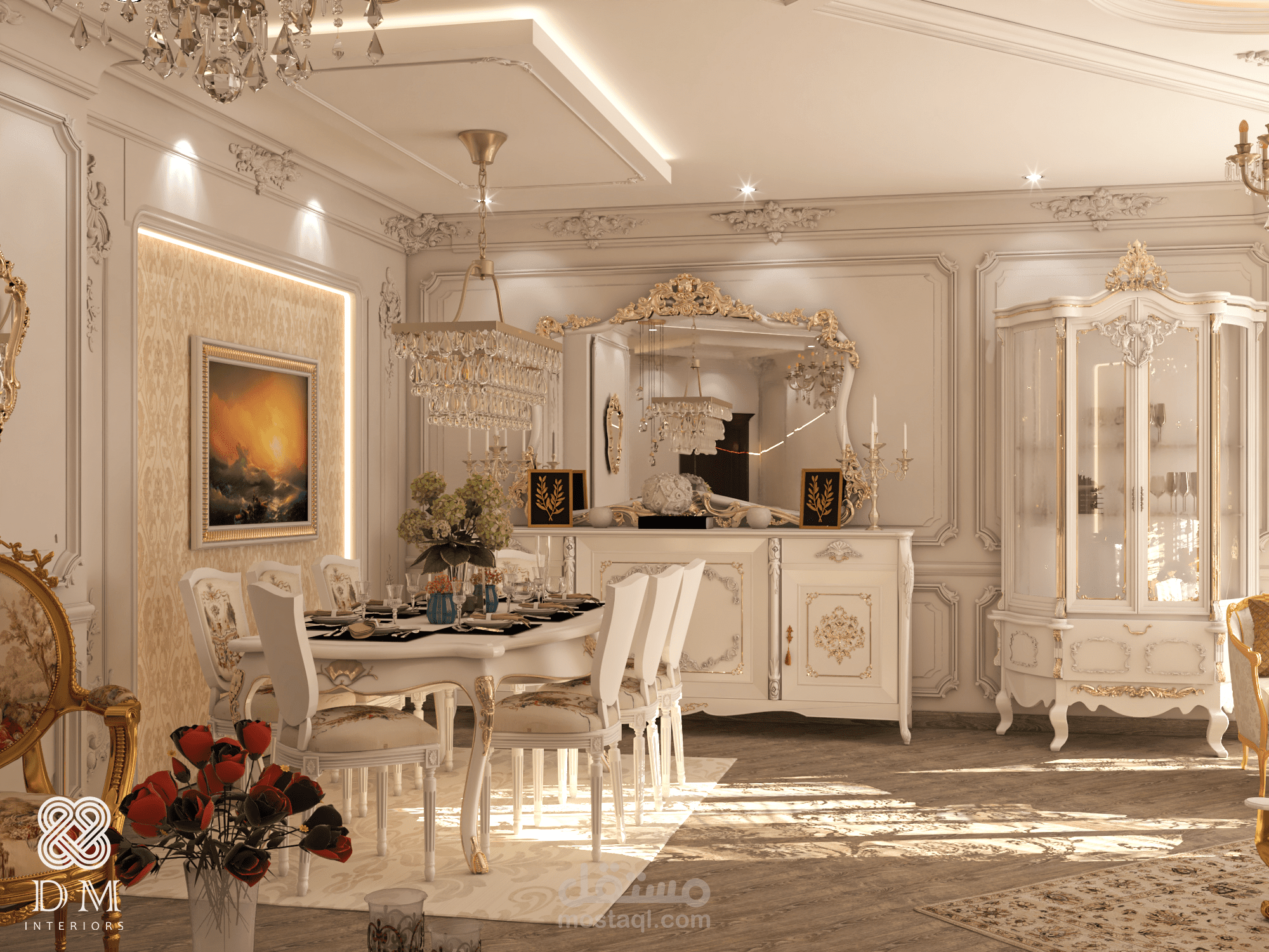 The Light Salon | Classic Elegance in Neutrals | صالون كلاسيكي بالوان ناعمة.