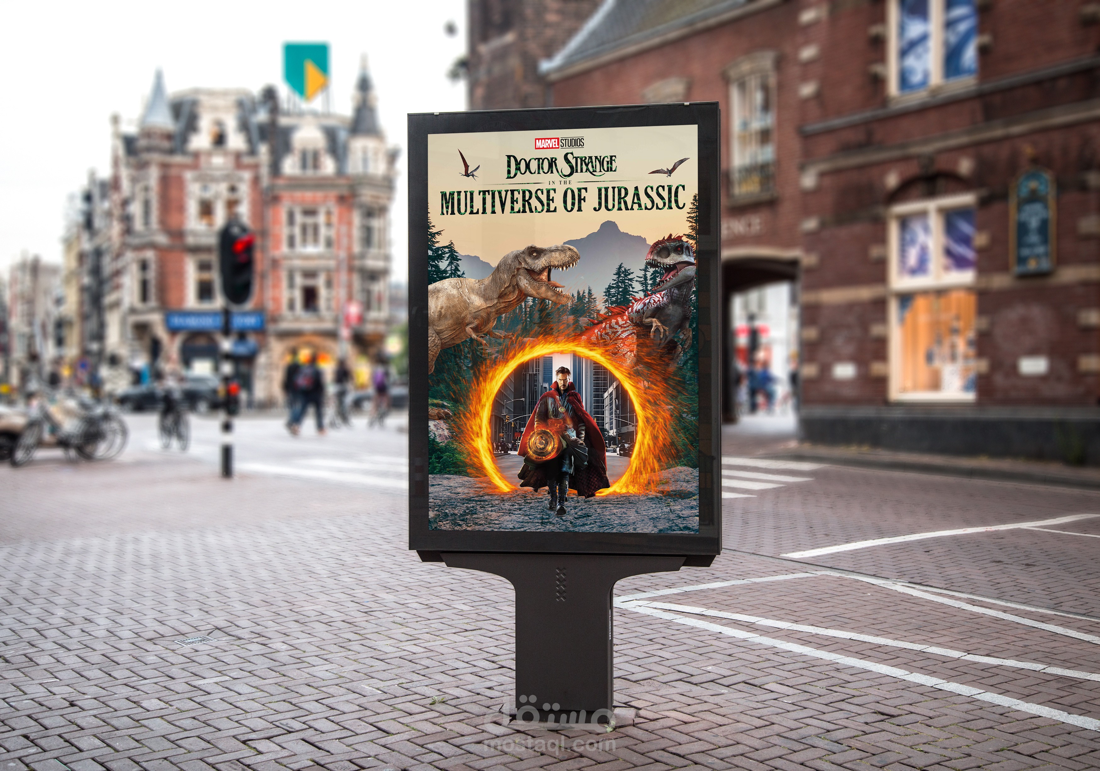 بوستر سينمائي تخيلي – Doctor Strange in the Multiverse of Jurassic