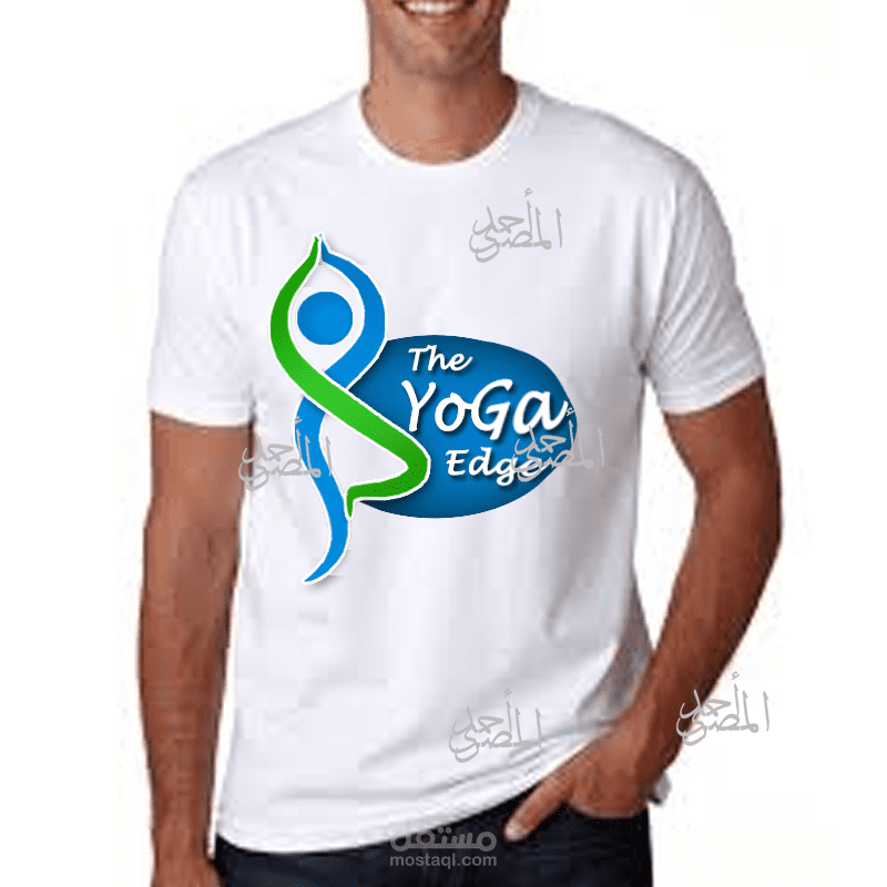 تصميم لوجو و تيشيرت لشرطة يوجا أمريكية the yoga edge