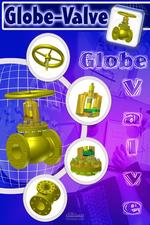 تصميم بورشور Globe Valve