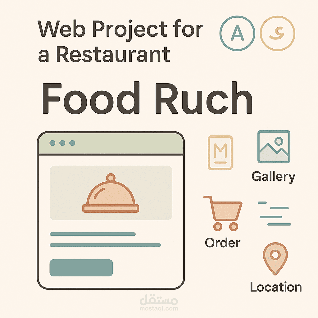 تصميم وبرمجة موقع مطعم بلغتين | Food Ruch