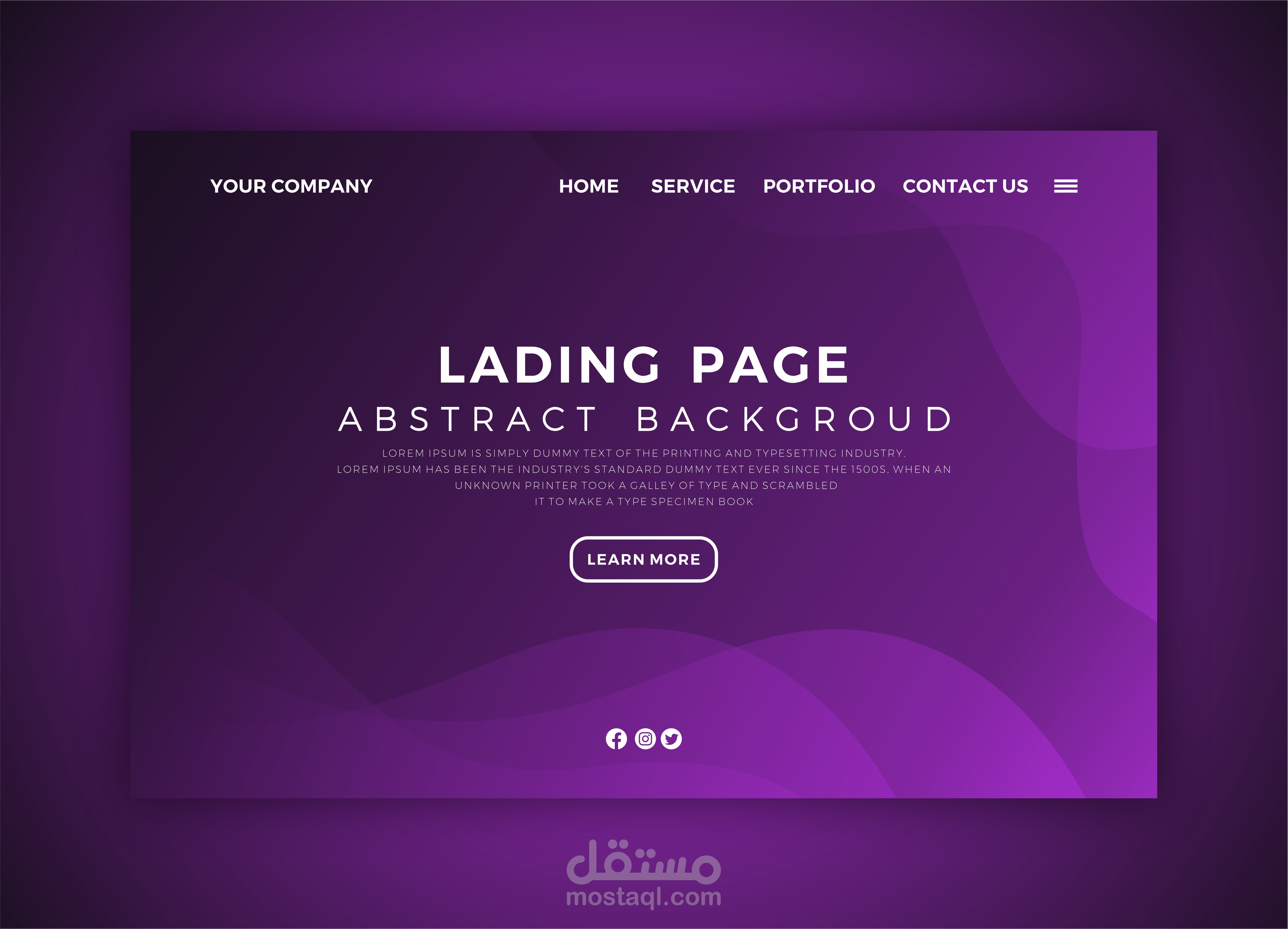 تصميم landing page