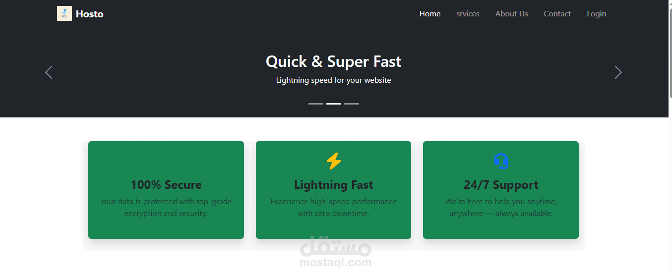 Hosto - Hosting Landing Page