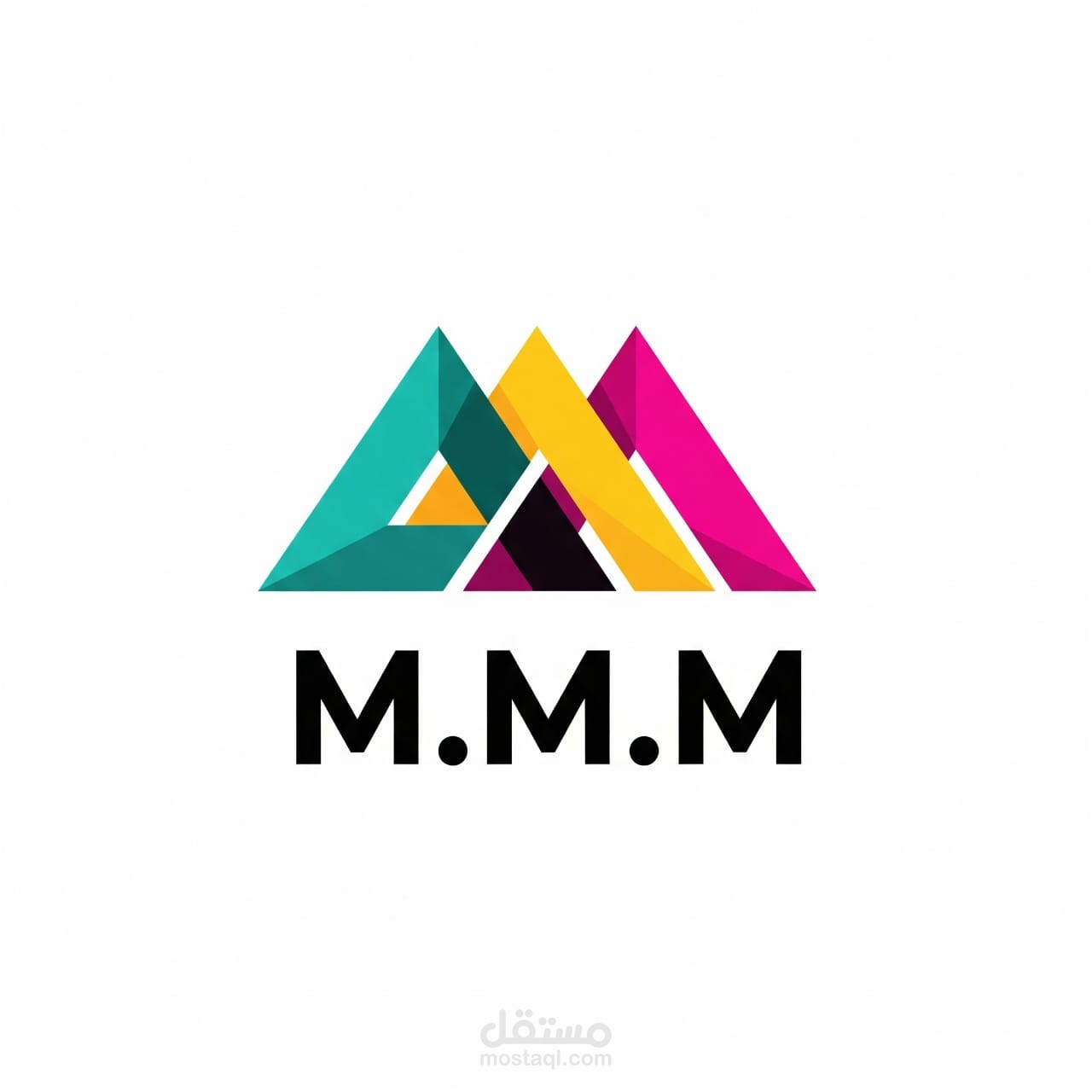 شعار احترافي مميز لعلامة M.M.M بألوان عصرية ومعبرة