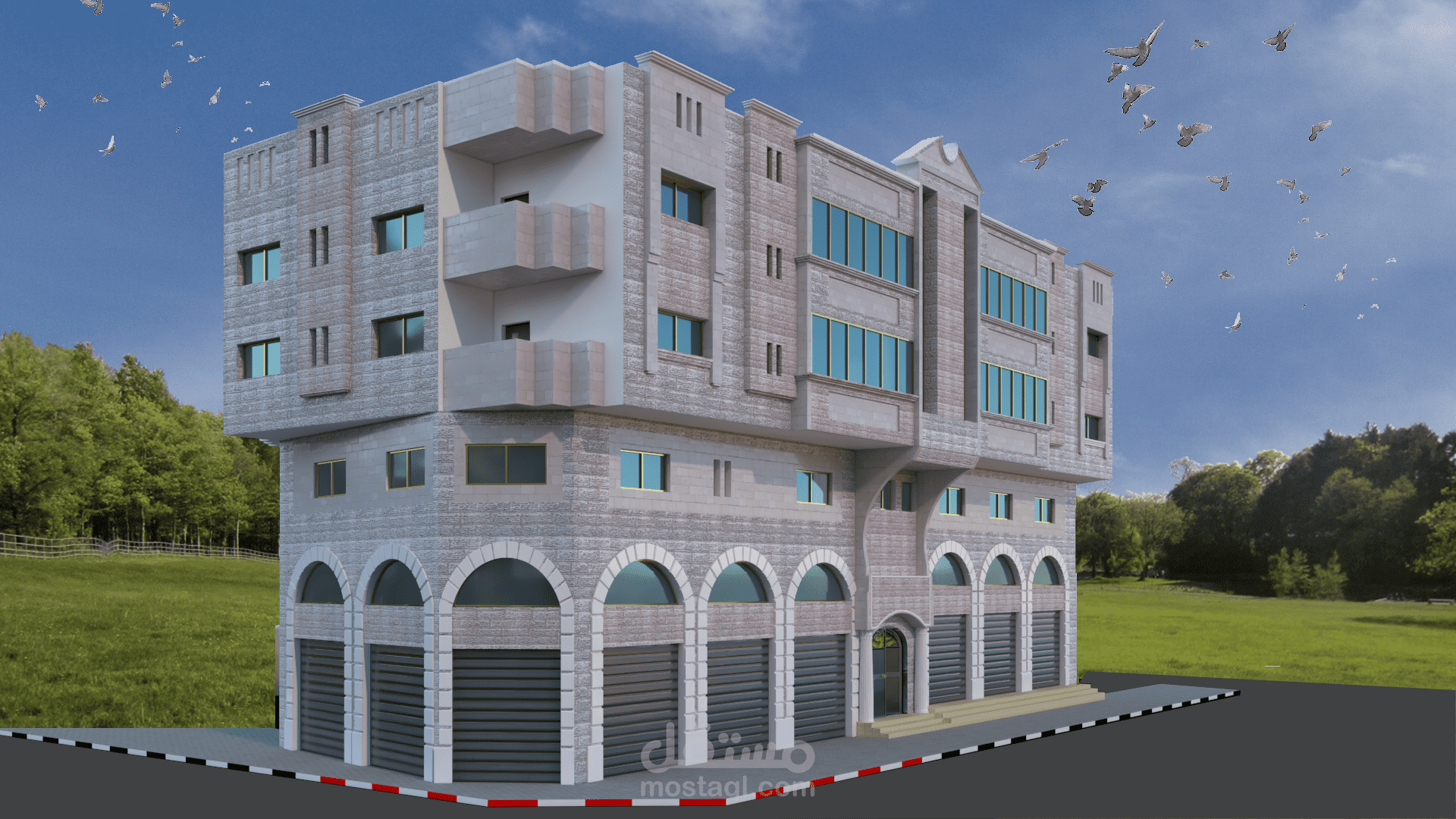 تصميم خارجي لمبنى سكني