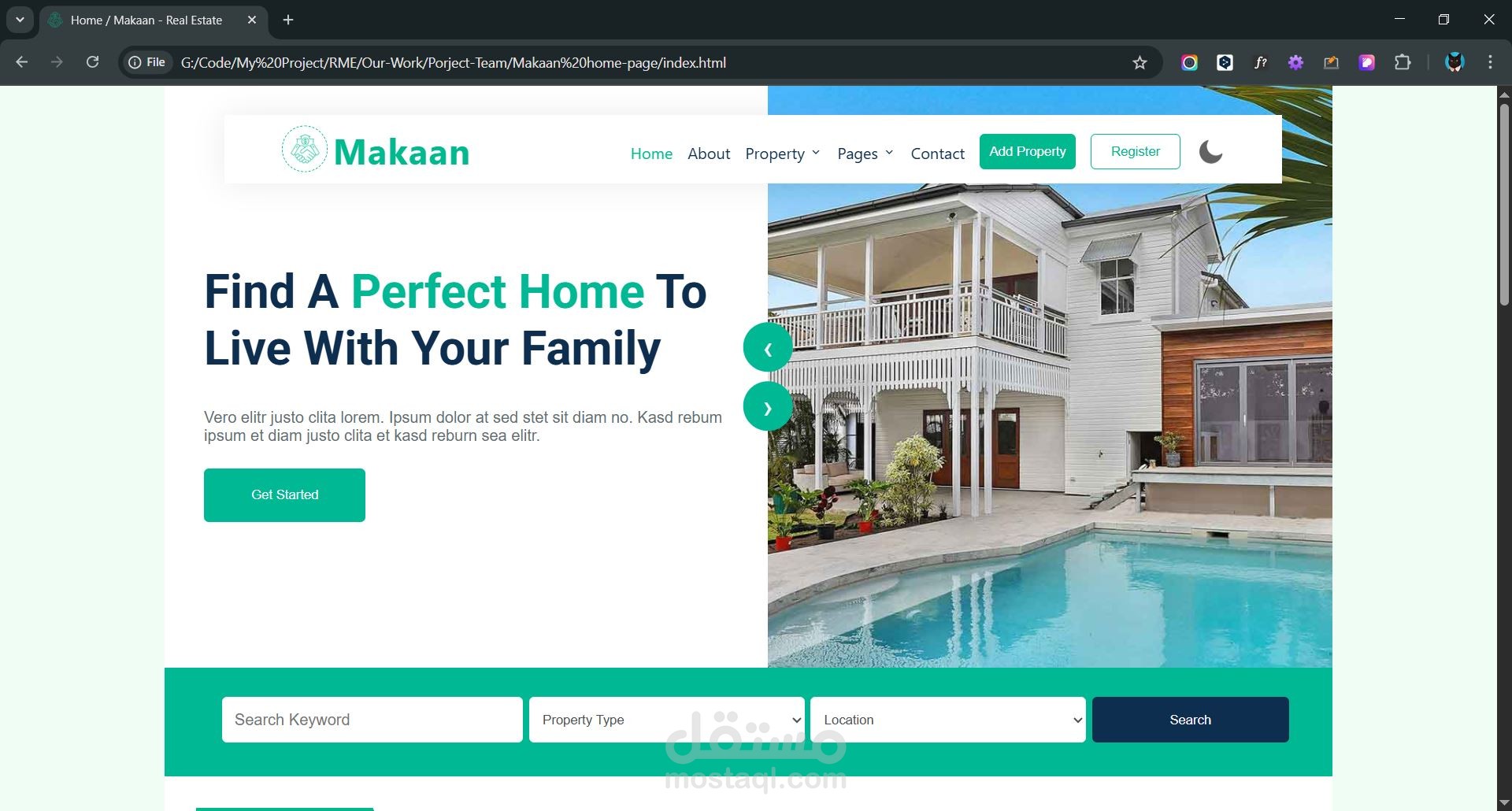 تطوير وتصميم موقع Makaan موقع عقاري متجاوب علي جميع الشاشات