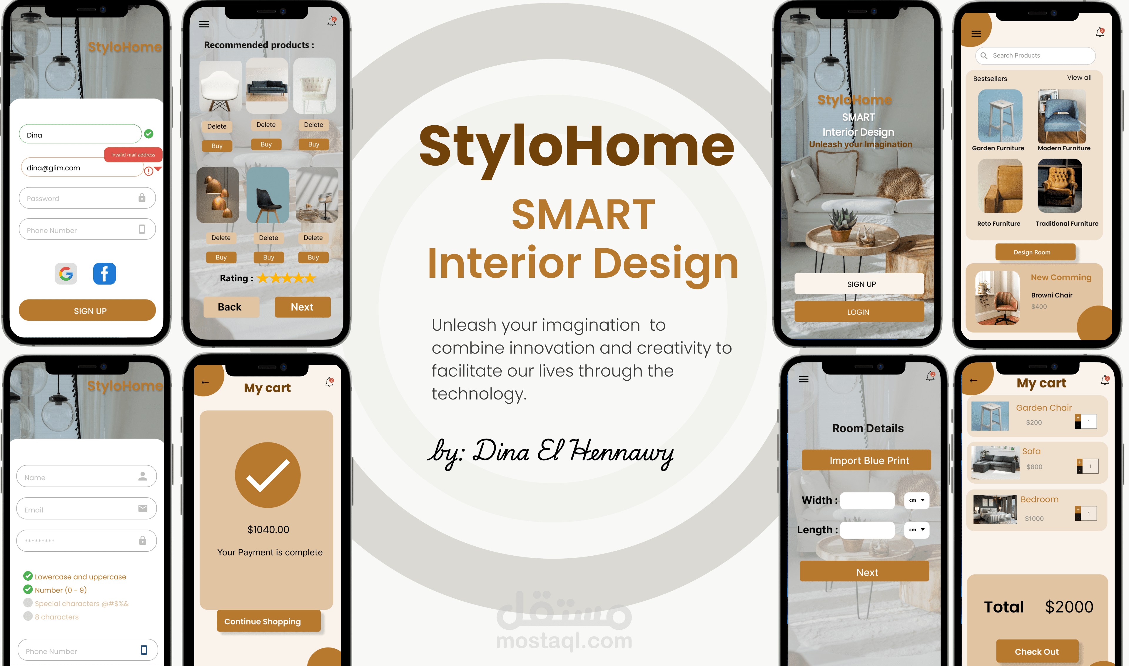 دراسة حالة UI/UX كاملة لتطبيق StyloHome