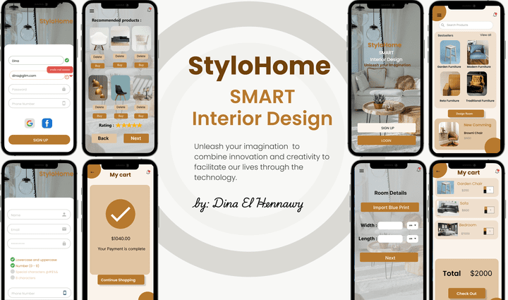 دراسة حالة UI/UX كاملة لتطبيق StyloHome