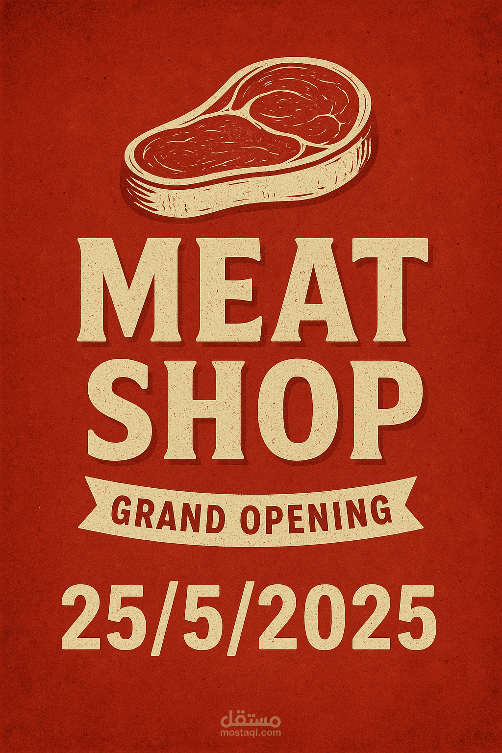 بوستر افتتاح محل Meat Shop