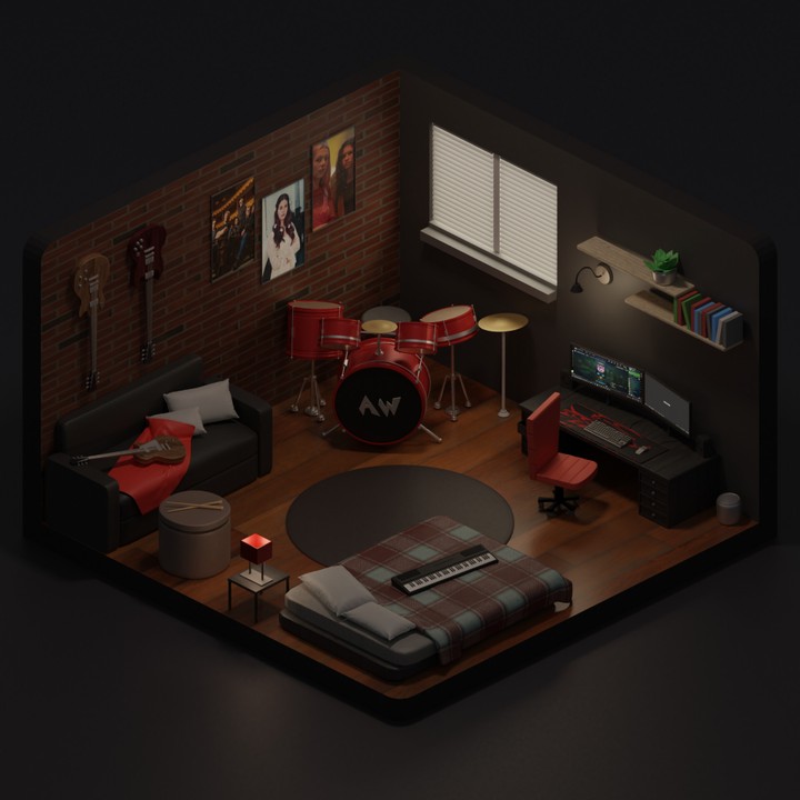 Isometric Music room