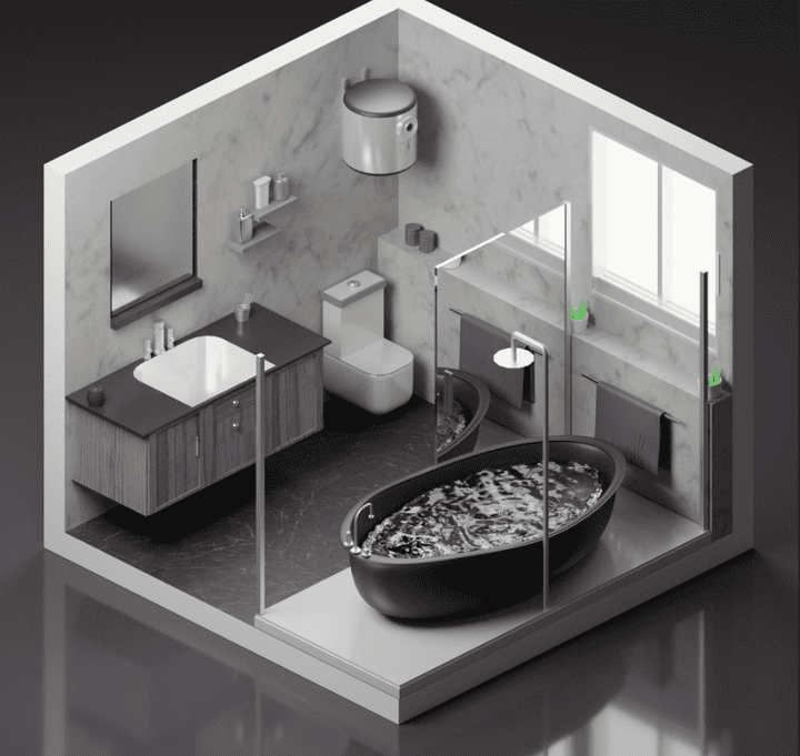 isometric bathroom