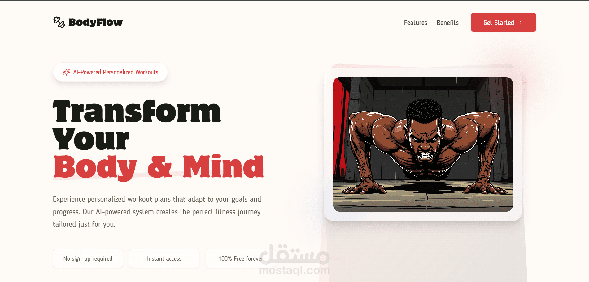 تطبيق اللياقة البدنية الذكي - BodyFlow Planner