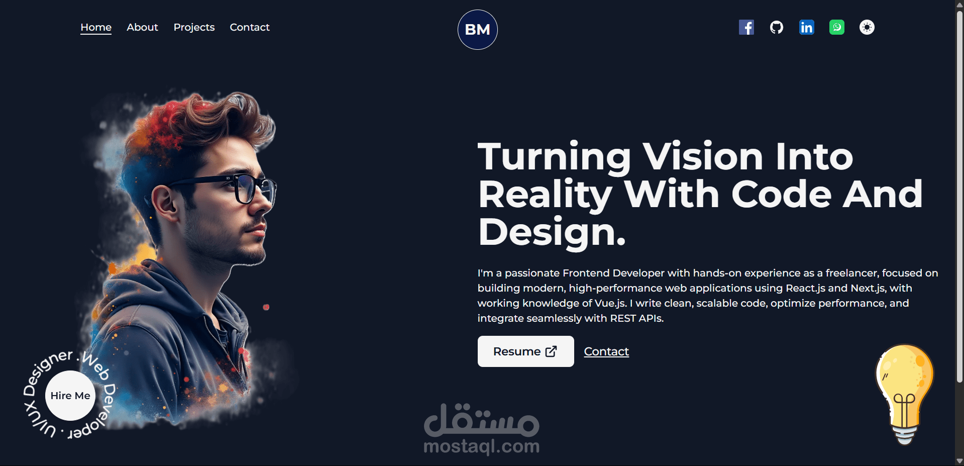 موقع شخصي (Portfolio)