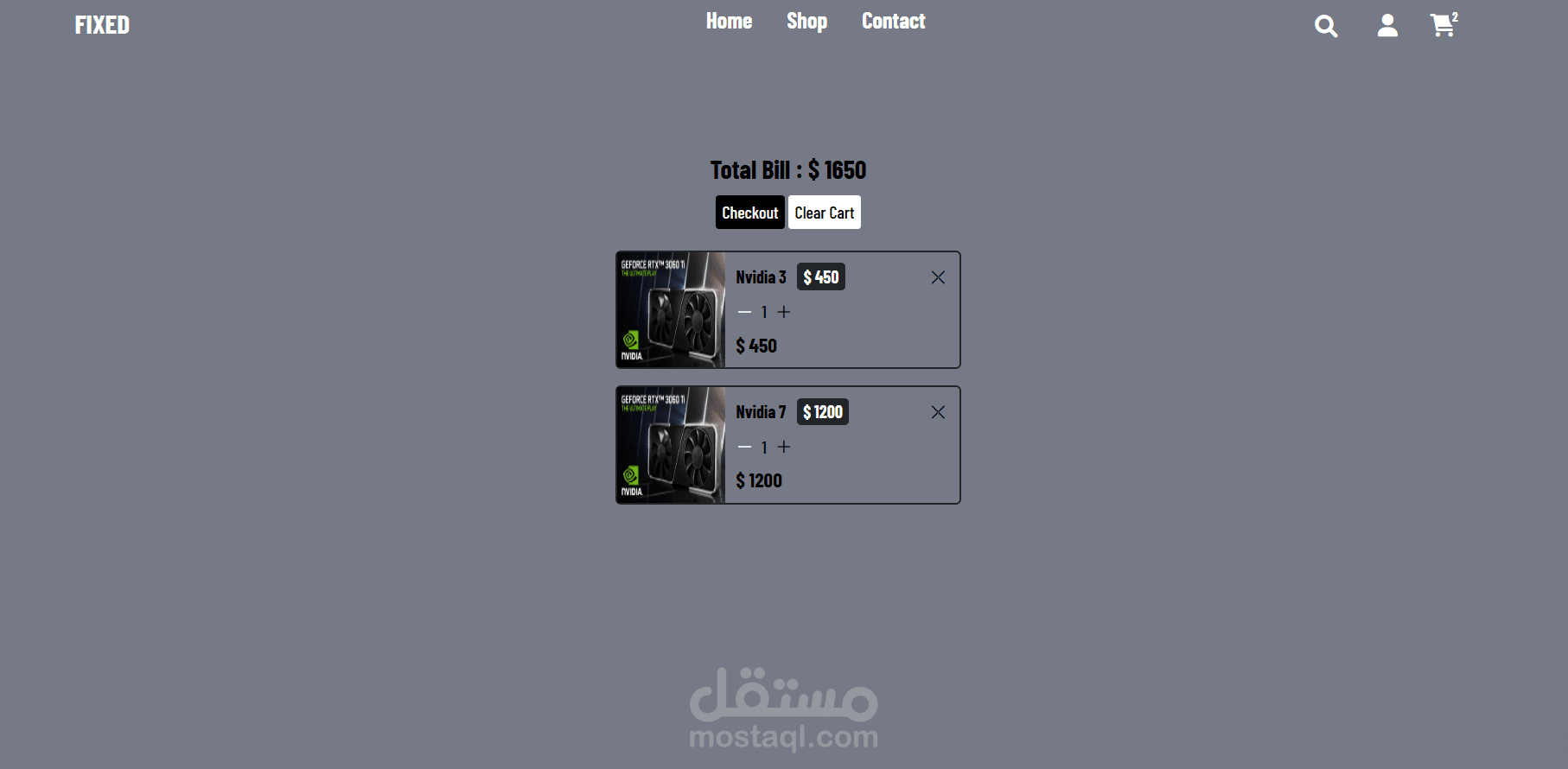 سلة تسوق (cart) لموقع باستخدام JavaScript