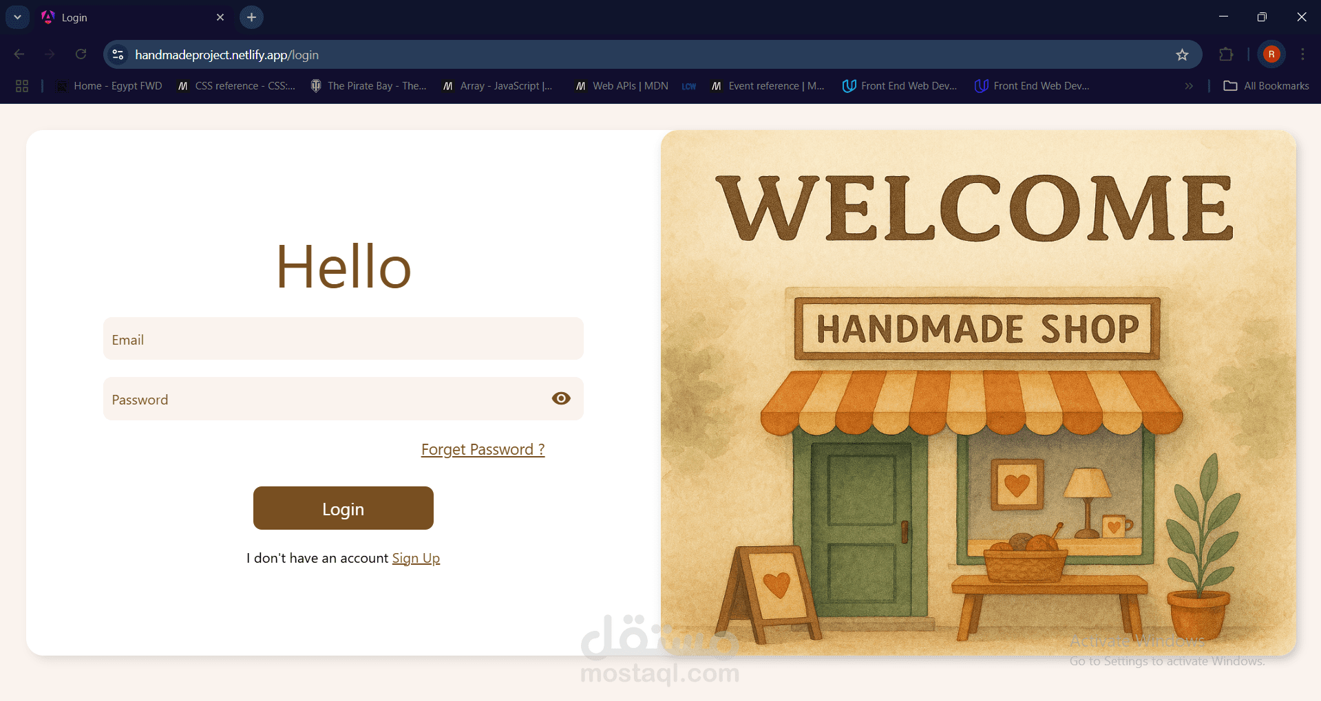 Handmade E-commerce app