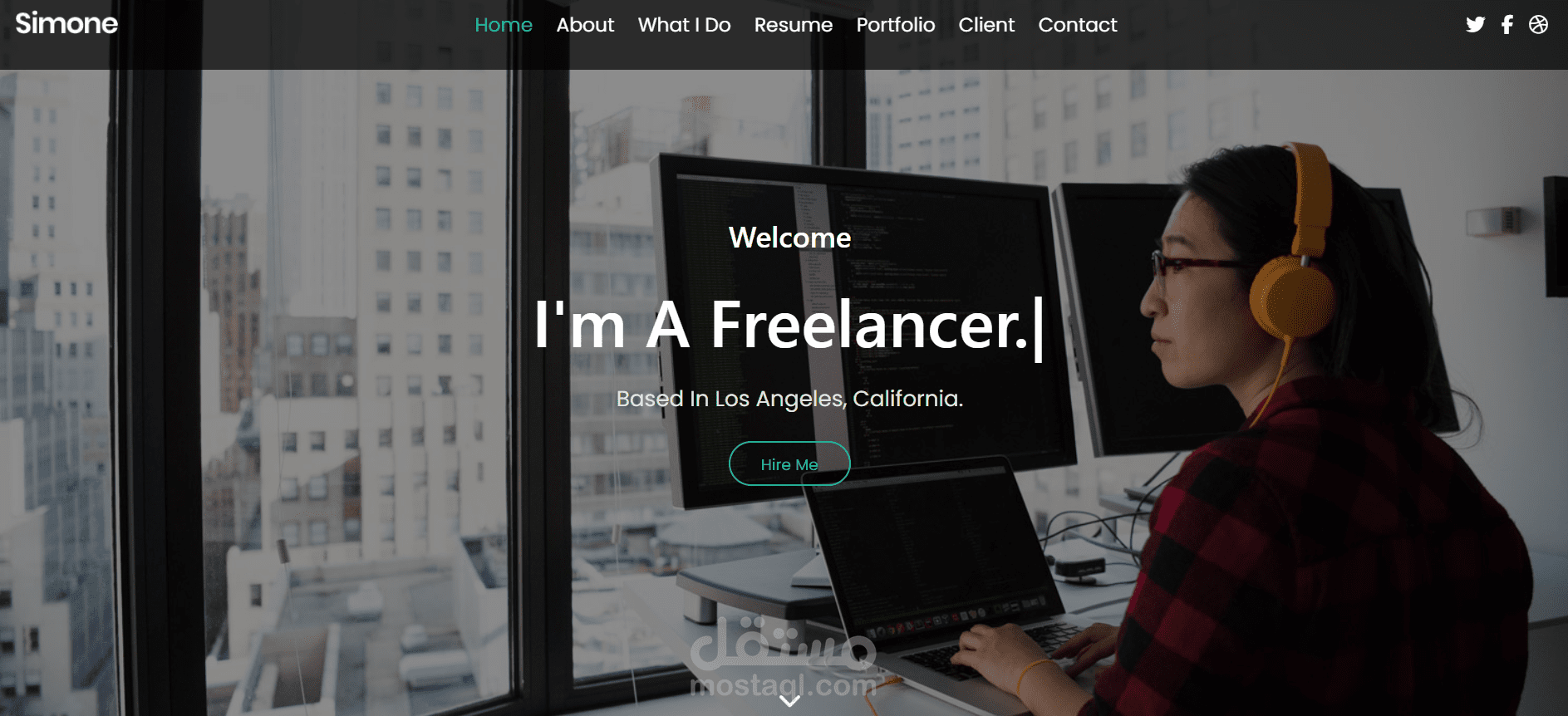 A sleek personal portfolio website