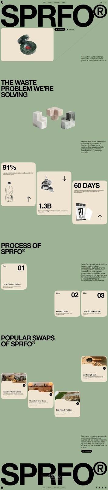 SPRFO® — UI/UX Design for Sustainable Swap Website Design