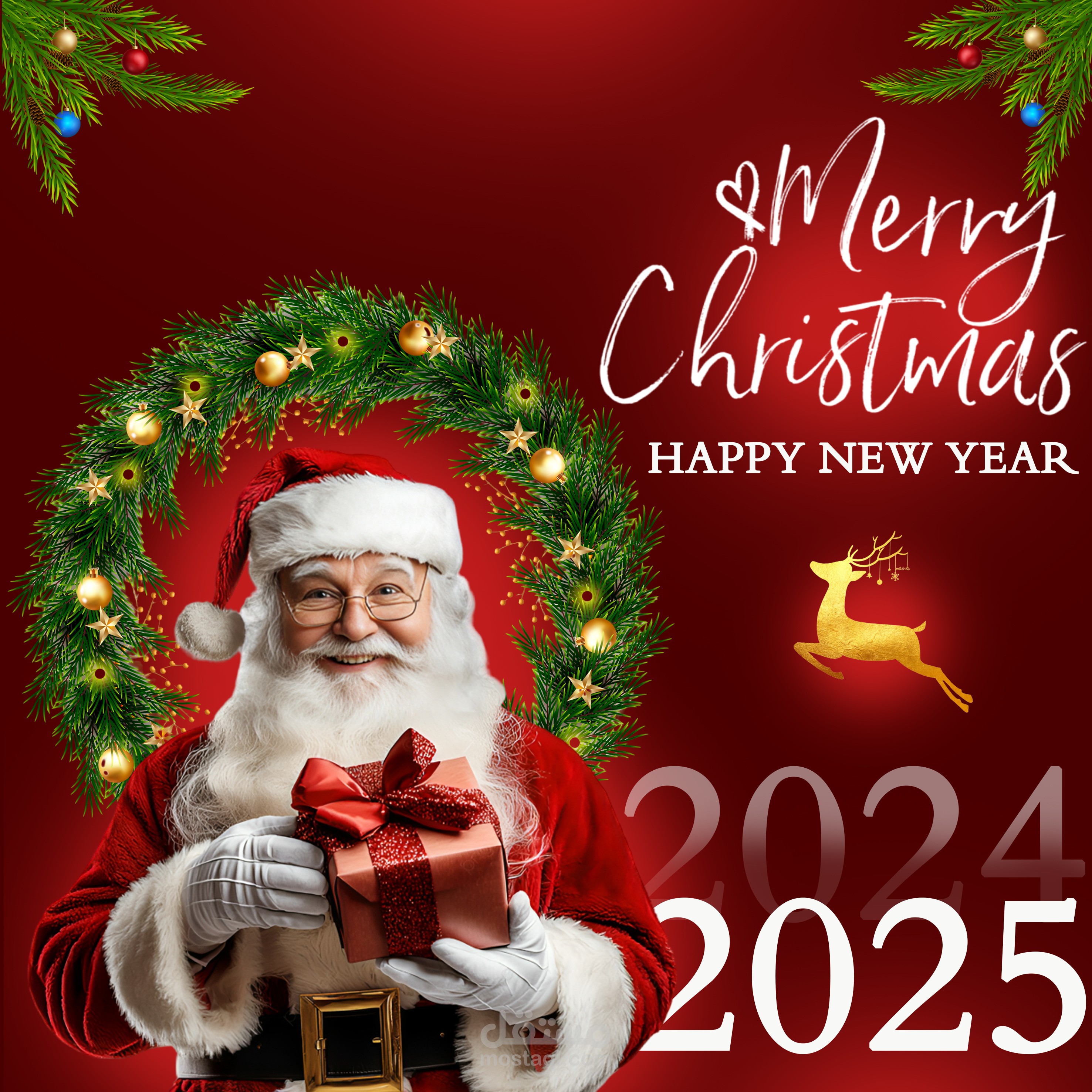 بوست سوشيال ميديا لاحتفال العام الجديد 2025