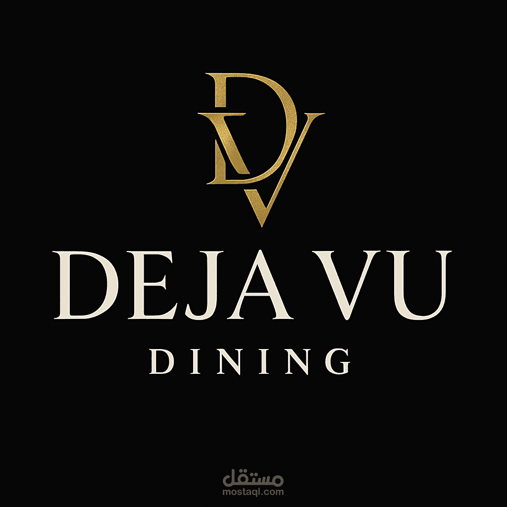 logo and menu for resteraunt called Deja VU Dining