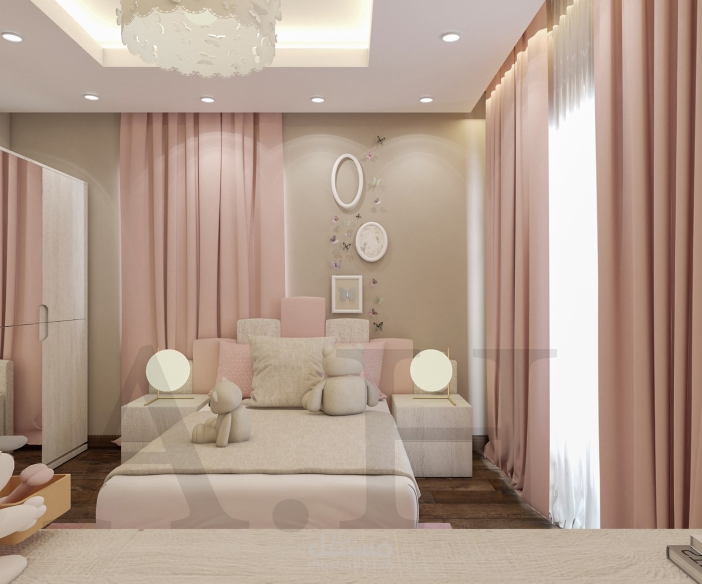 تصميم داخلى girl room-modern style