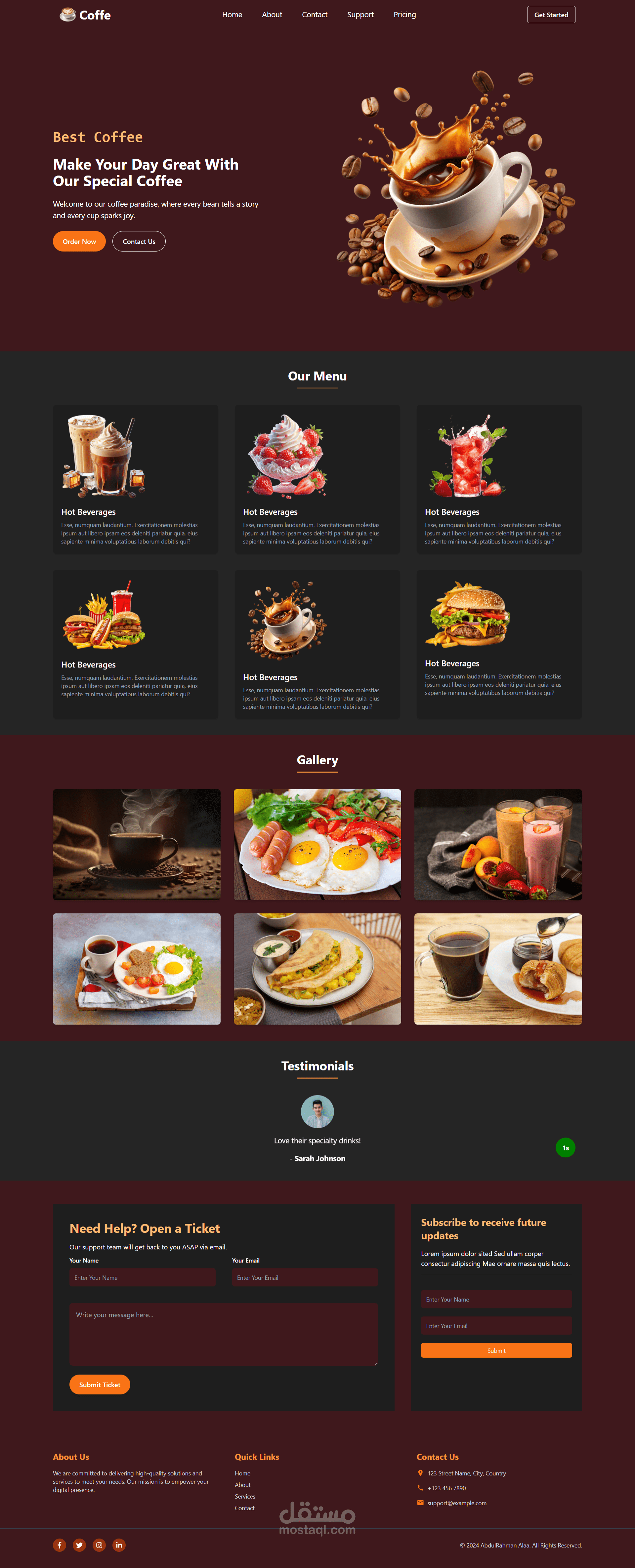 Coffee Shop – Elegant Café Website