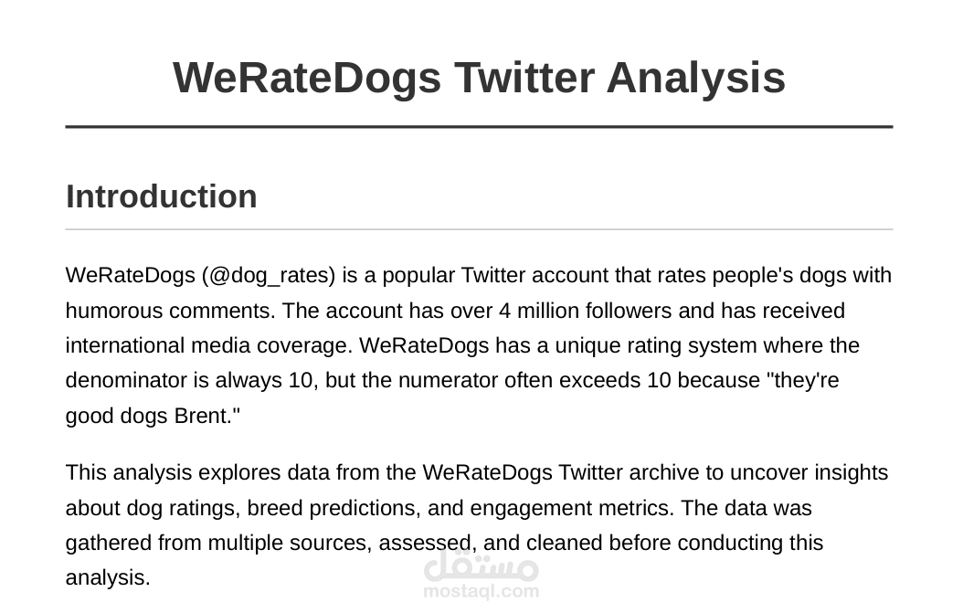 تحليل بيانات حساب WeRateDogs على تويتر باستخدام Python