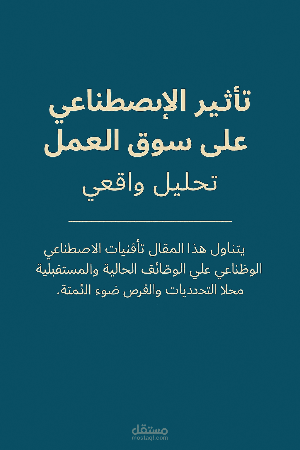 تأثير الذكاء الاصطناعي على سوق العمل – تحليل واقعي