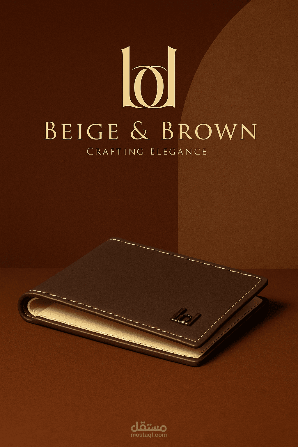 تصميم هوية بصرية وعرض منتج فاخر – Beige & Brown