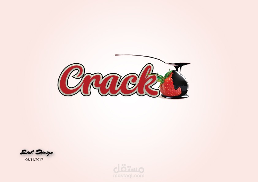 تصميم لإسم "Crack"خاص بمقشدة لبيع المُثلجات