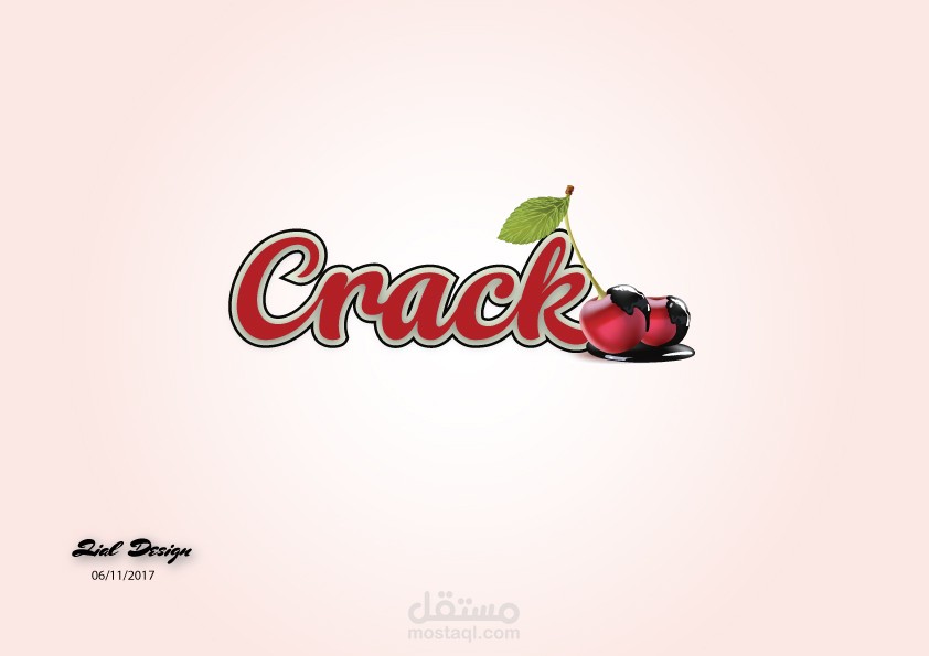 تصميم لإسم "Crack"خاص بمقشدة لبيع المُثلجات