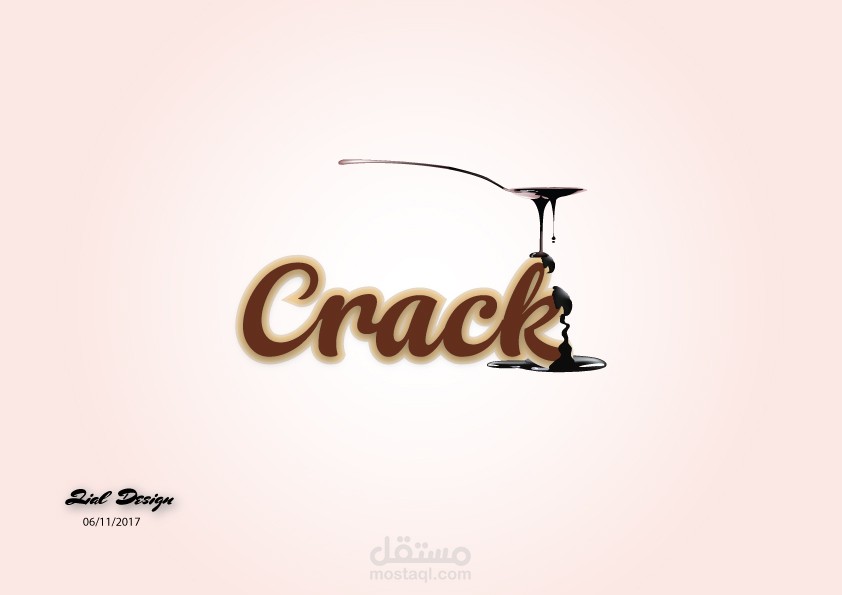 تصميم لإسم "Crack"خاص بمقشدة لبيع المُثلجات