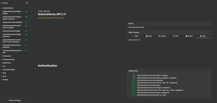 API for education platform