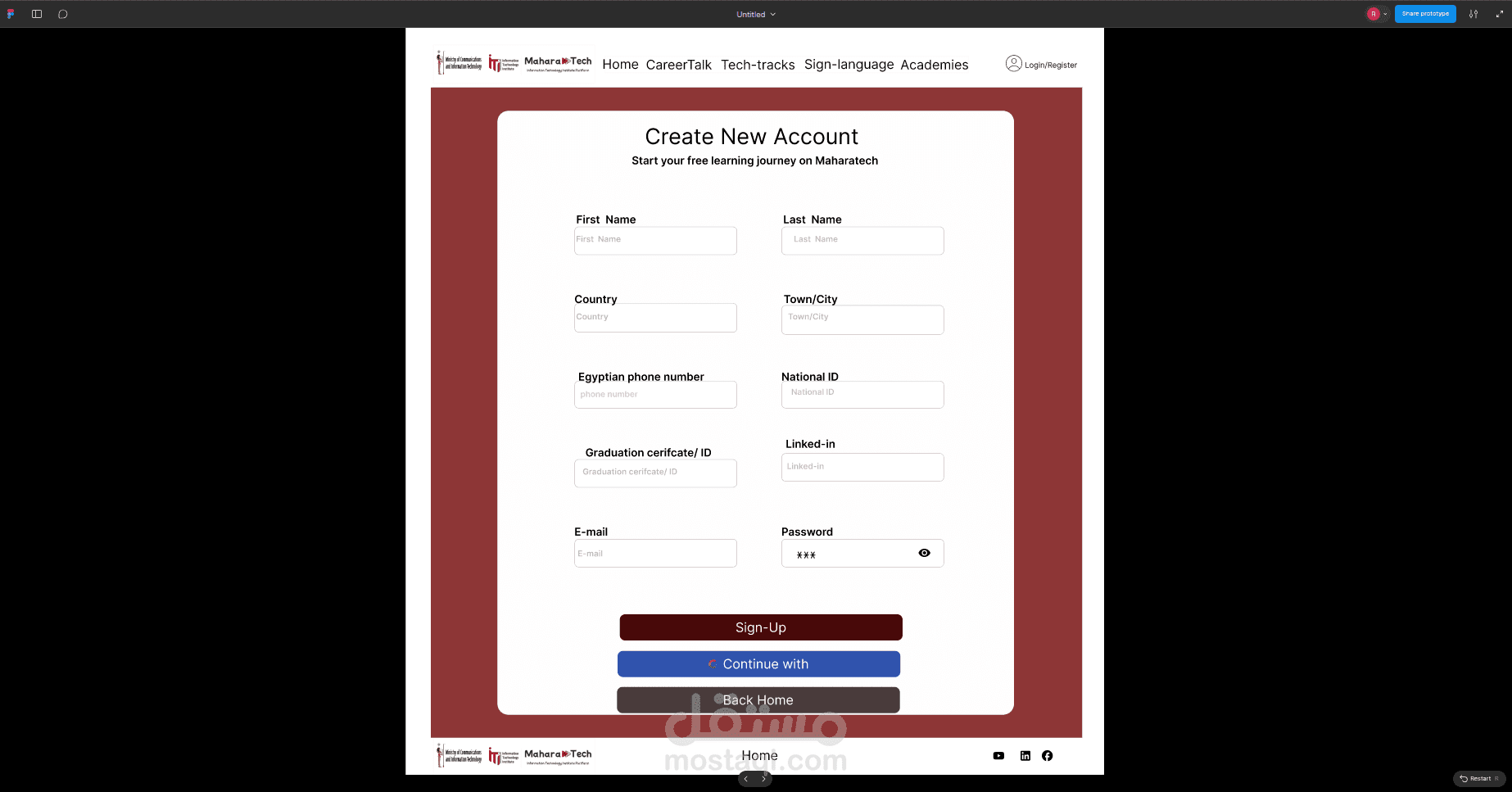 Mahratech sign-up Form
