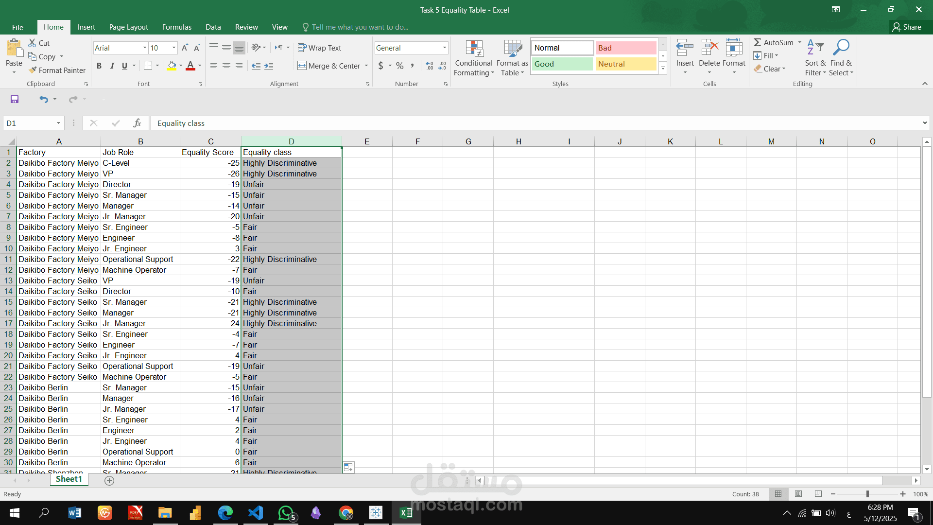 Data Analysis With Excel