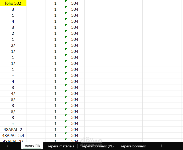 ترقيم الأسلاك وإعداد كراسات الكابلات من مخططات اللوحات الكهربائية وتوثيقها في ملف Excel