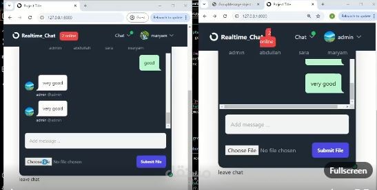 real time chat project using django backend