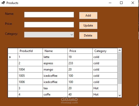 coffe shop system