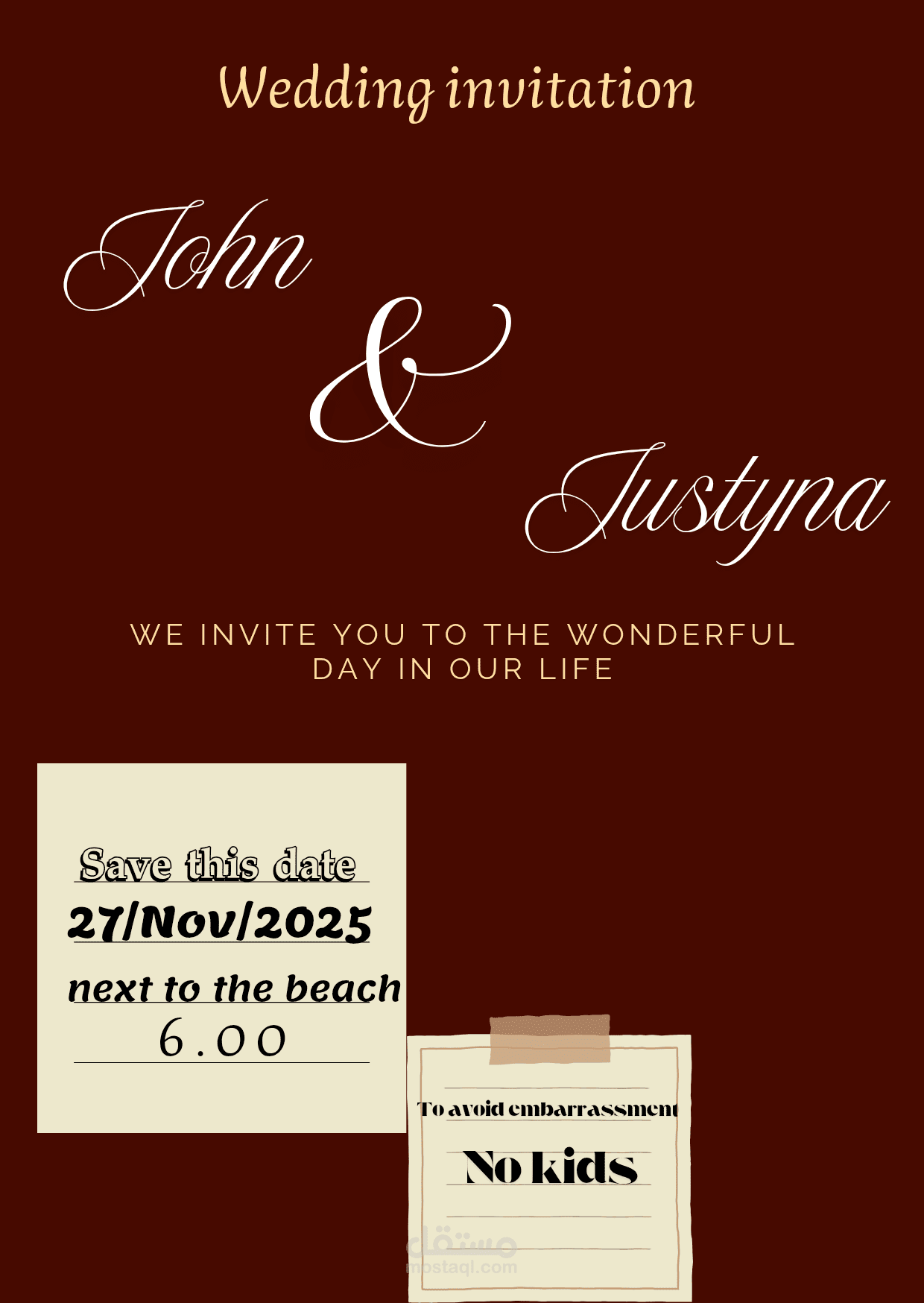 English wedding invitation design