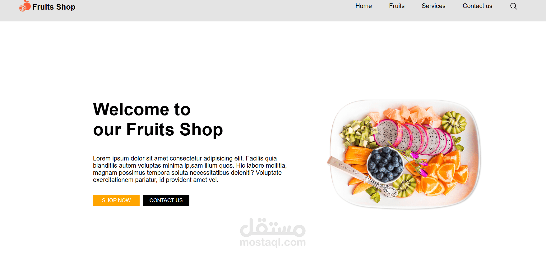 عمل موقع عن fruits باستخدام ال html و Css