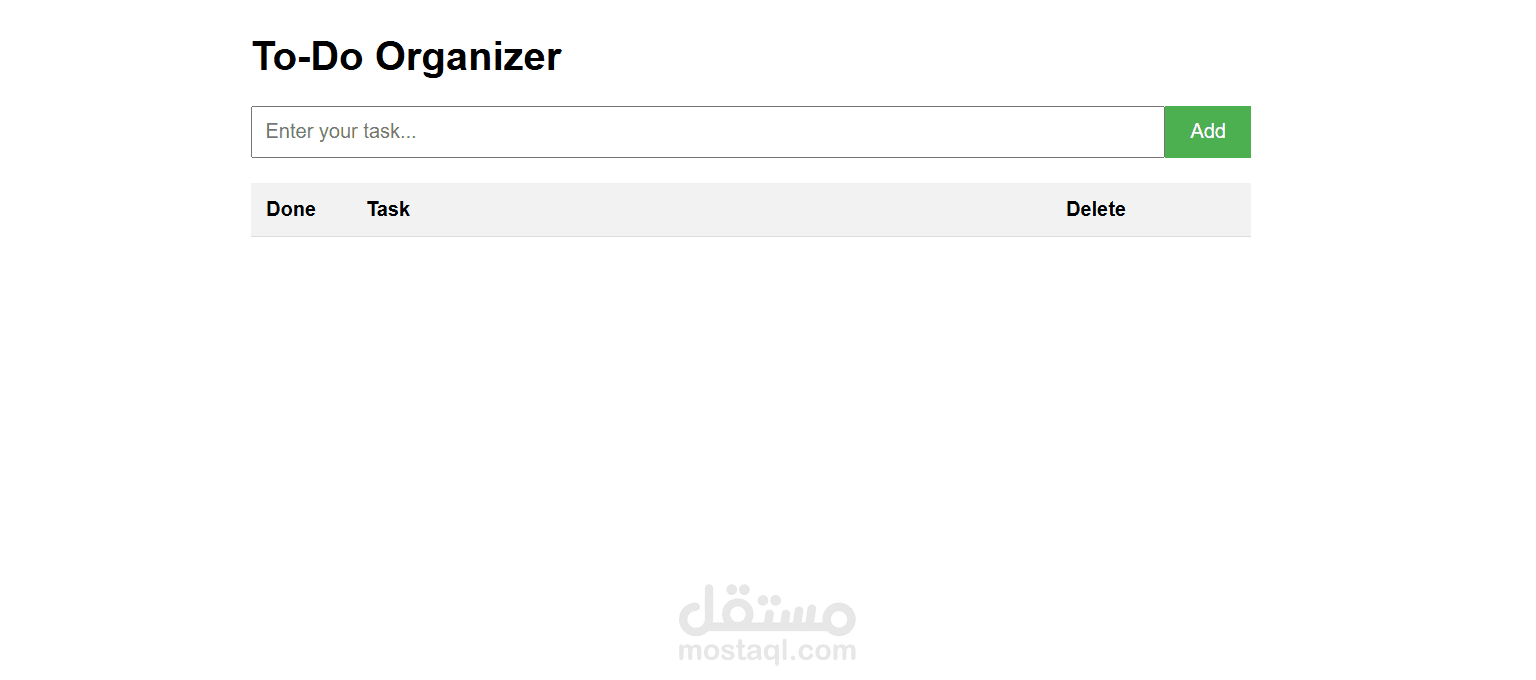 عمل موقع TO DO organizer با ستخدام CSS و html و java script