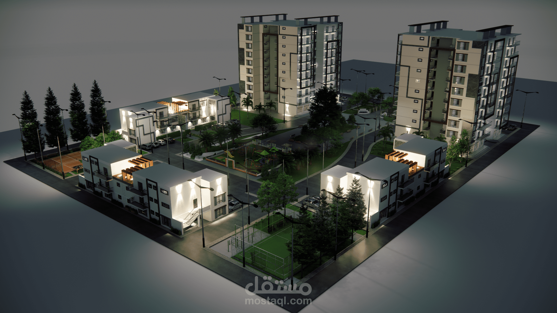 تصميم مجمع سكني متكامل