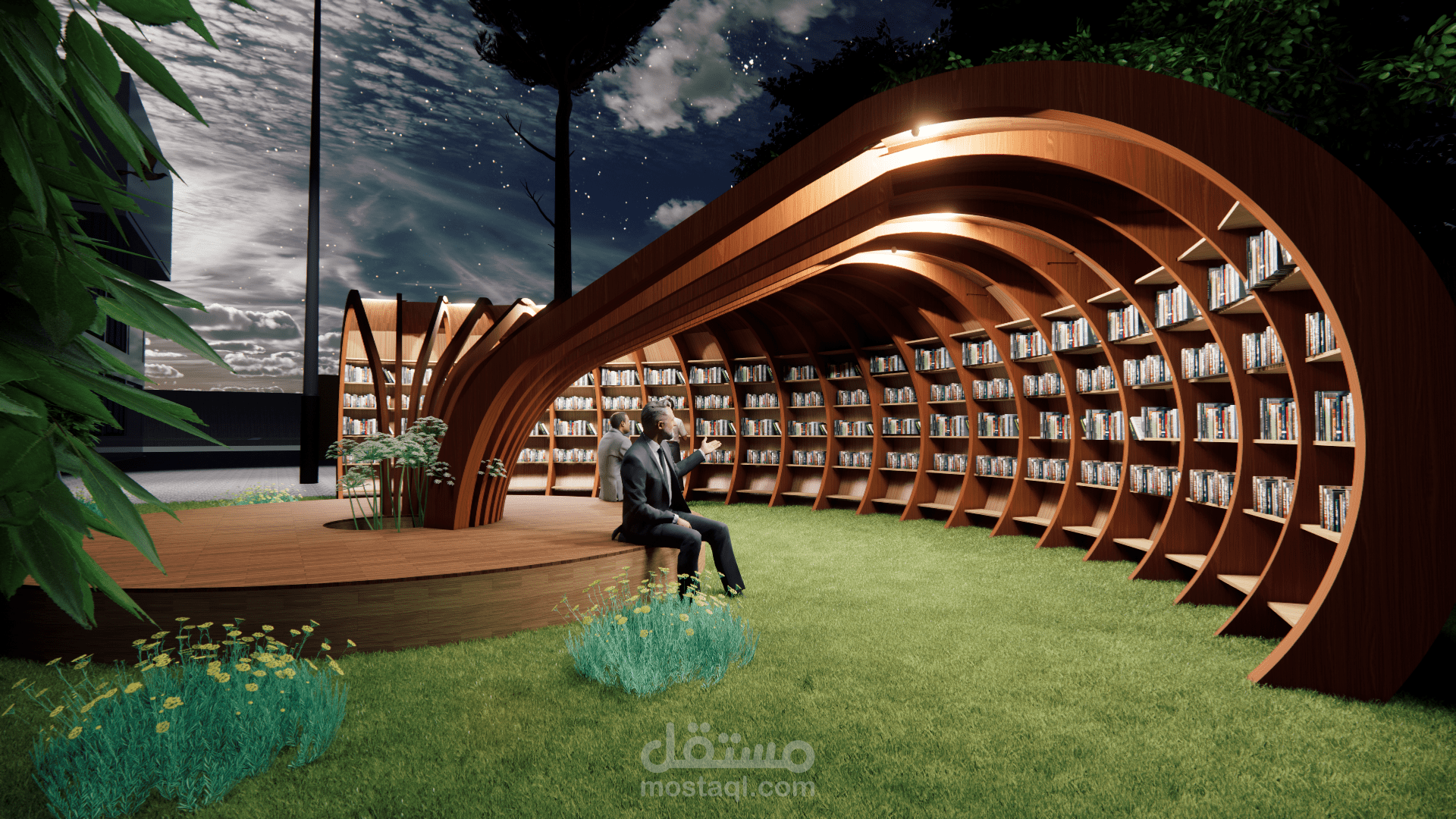 مكتبة في الهواء الطلق – تجربة قراءة معمارية مبتكرة