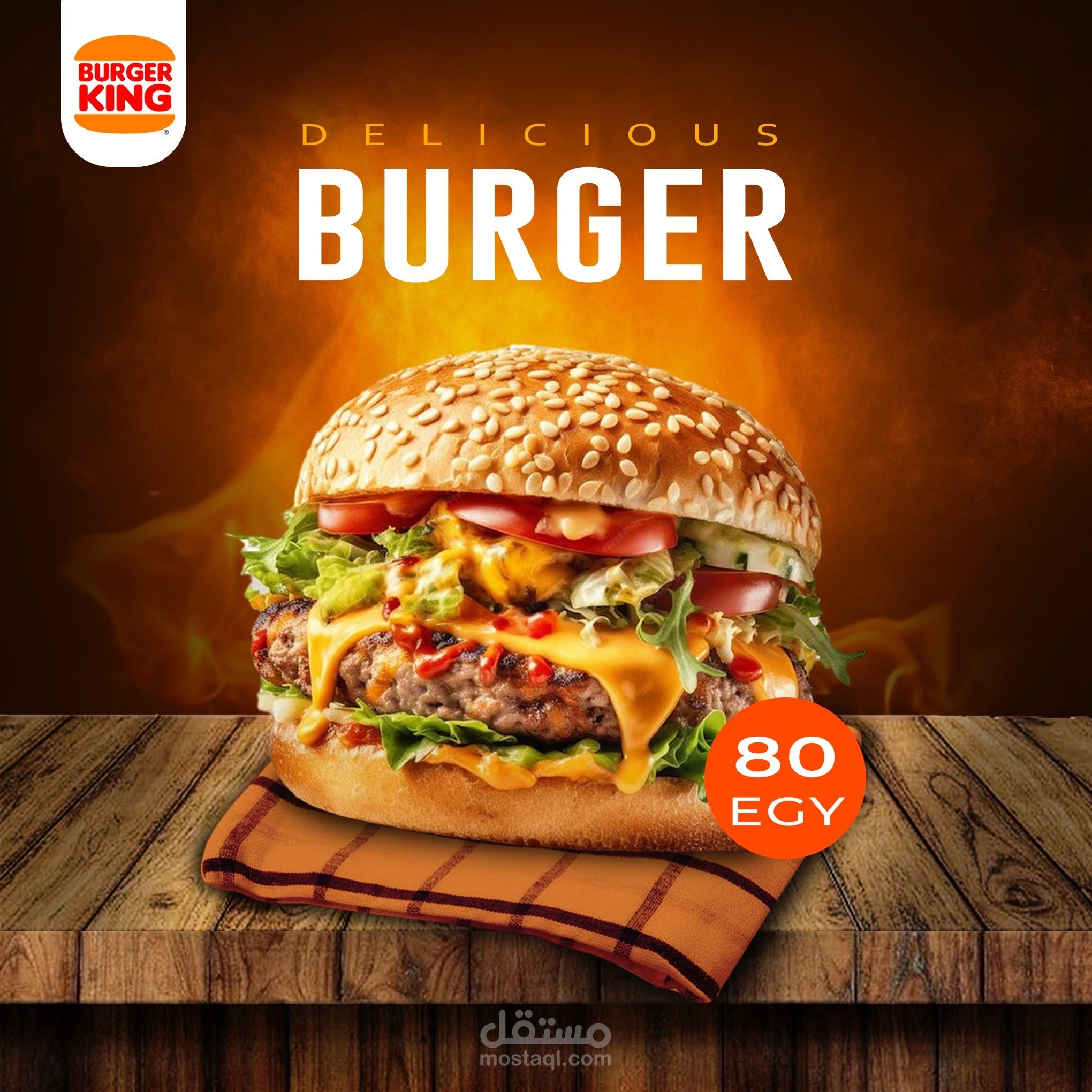 Mouthwatering Burger Poster Design – Bold, Tasty, and Eye-Catching