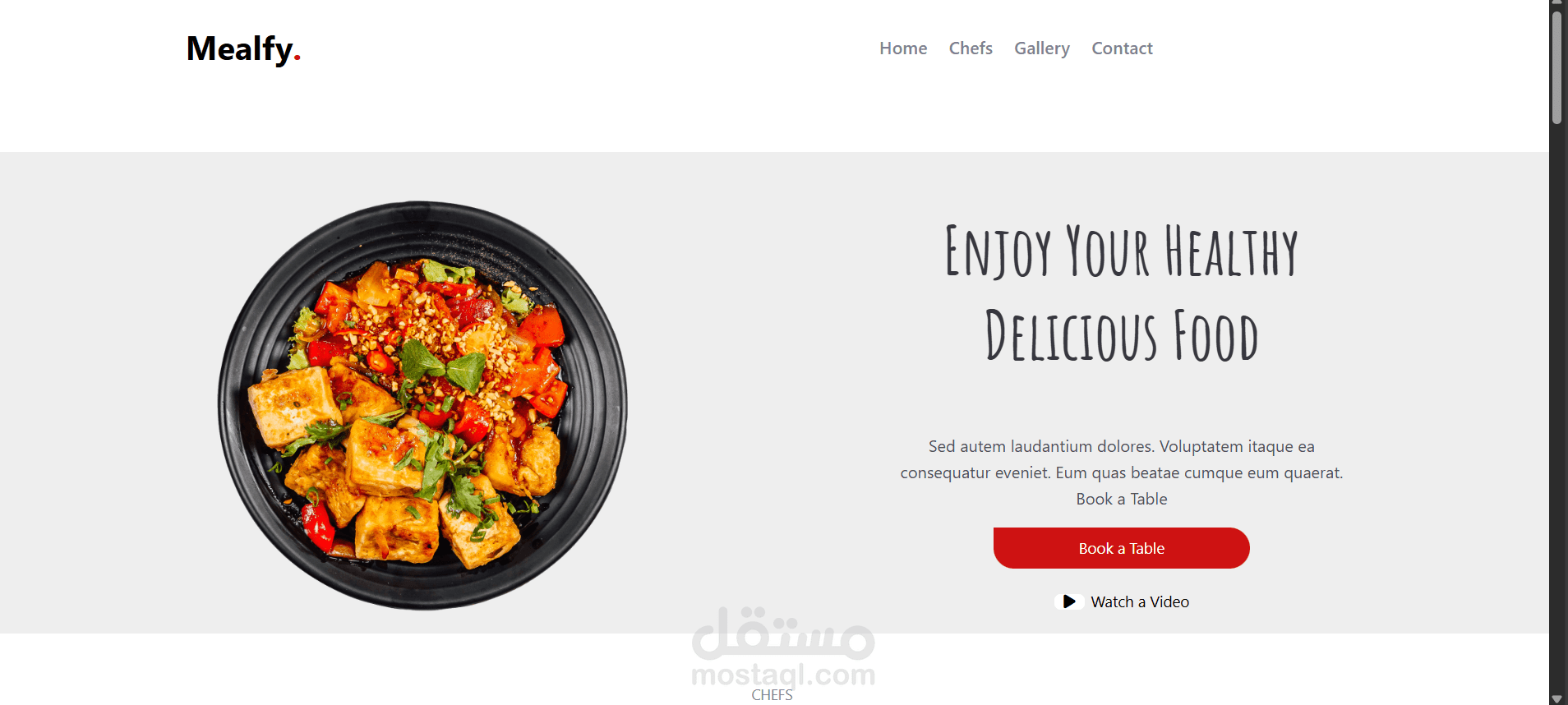 simple landing page for restaurant