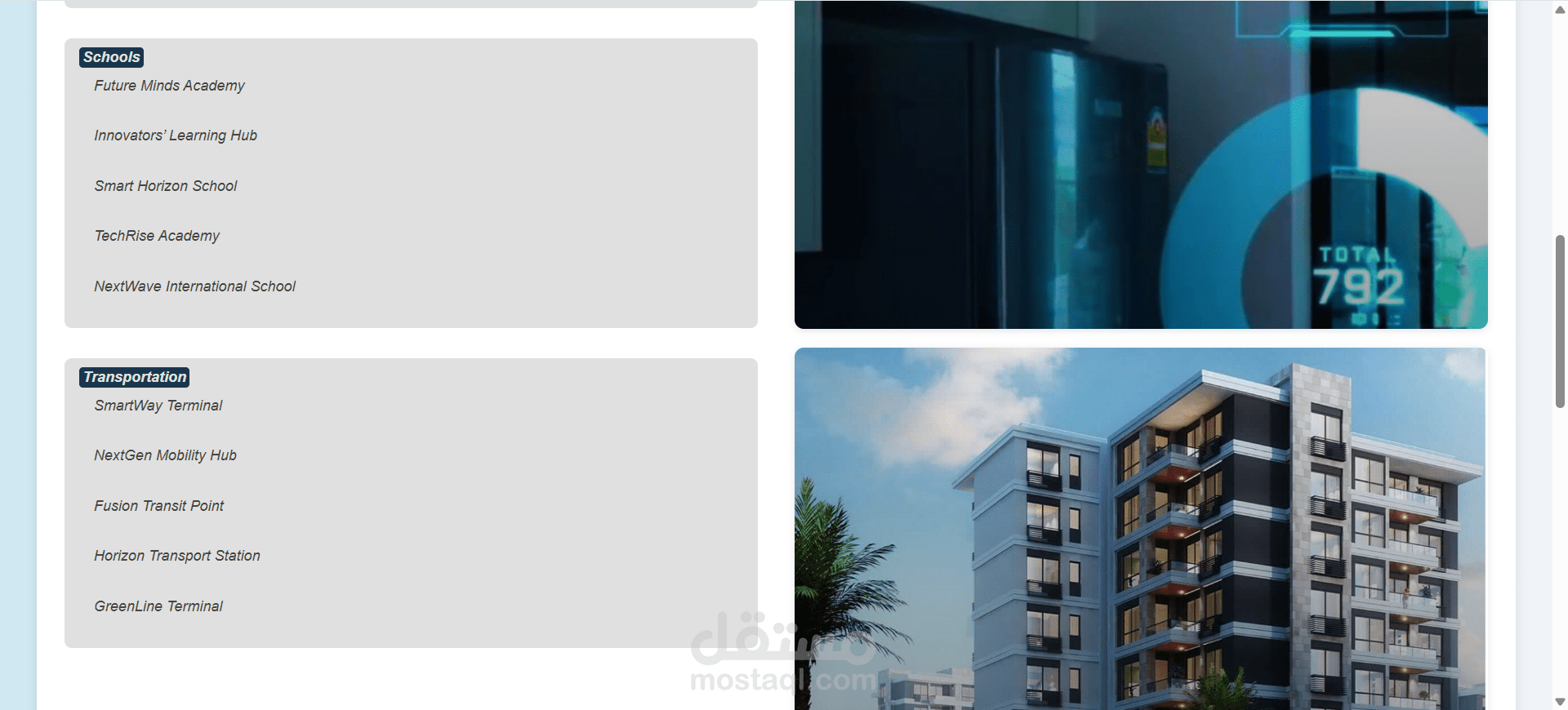 Nifertica smart city web page