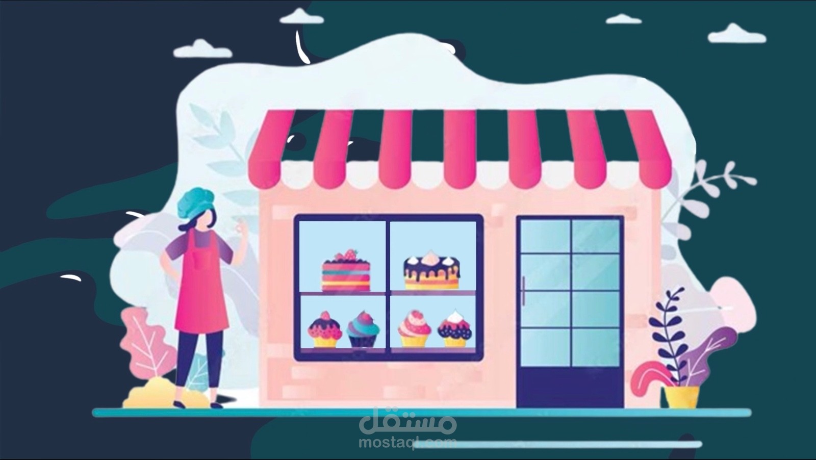 2cake shop project as a explainer video motion graphic by after effect