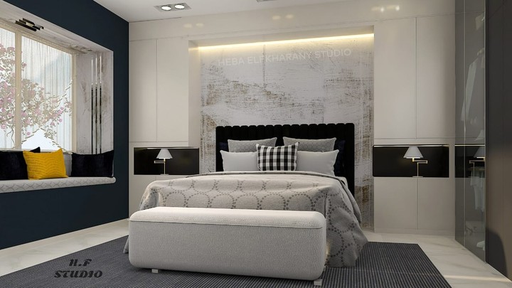 Modern Serene Bedroom - Smart Storage & Light Blue Accents