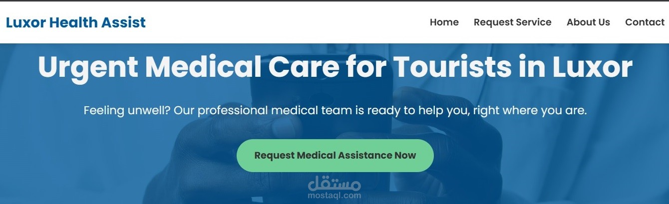 Landing Page: Luxor Health Assist – Medical Services for Tourists