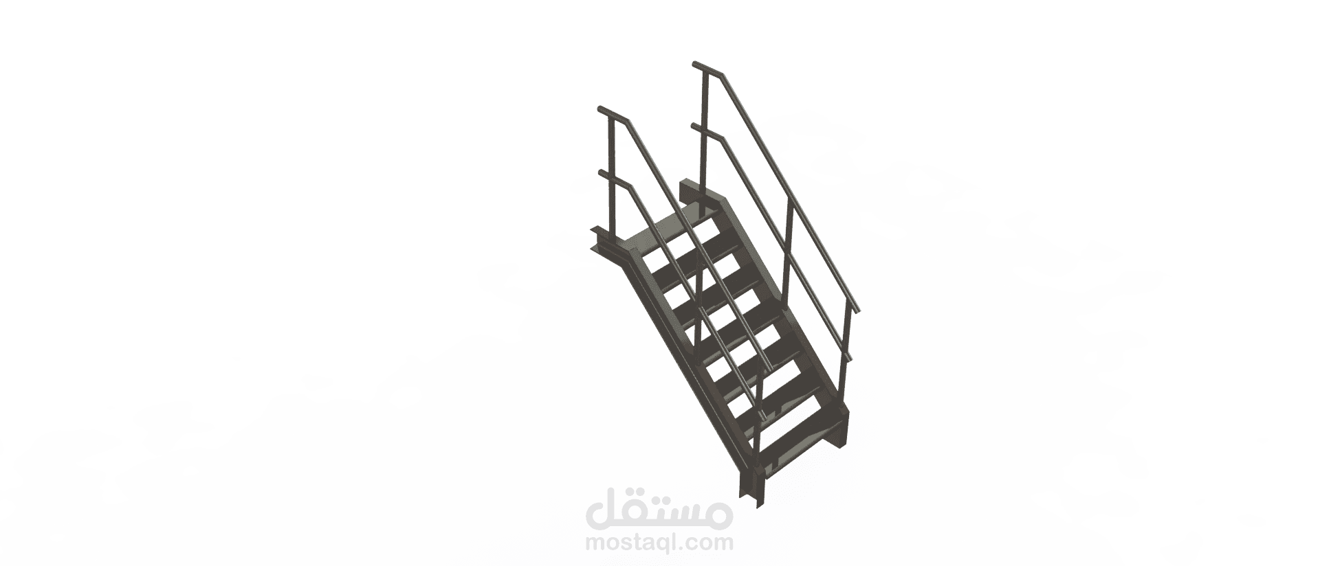تصميم وتنفيذ سُلّم معدني صناعي بمواصفات خاصة solidworks weldments