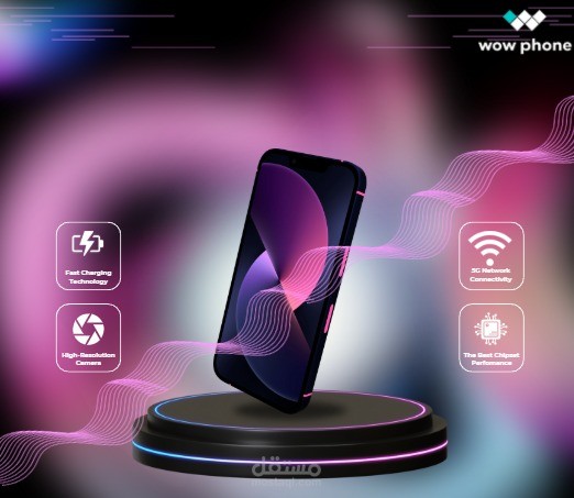 تصميم مجموعة بوسترات إبداعية وعرض تقديمي احترافي لشركة WOW Phone